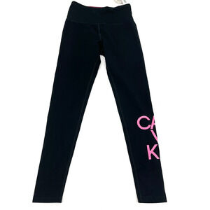 Calvin Klein Performance Black Pink Logo High Waist Workout Leggings XS NEW
